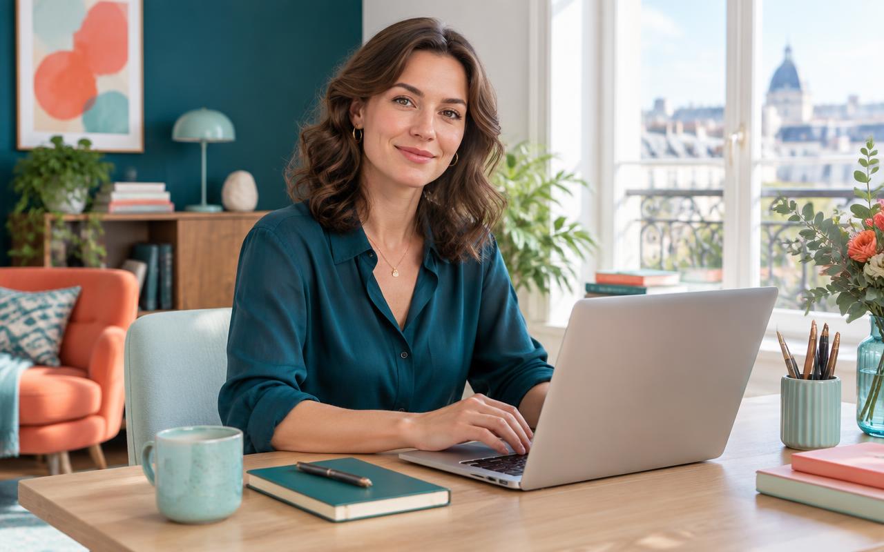 A professional ready to begin her report